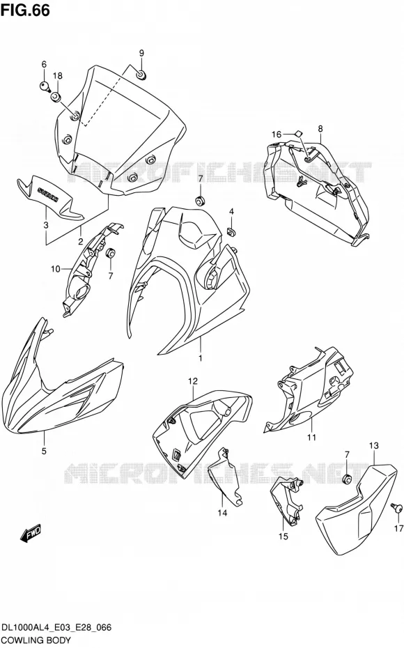 FAIRING - LABELS Suzuki MOTO 1000 V-STROM 2014  DL1000A L4 (E03,E28,E33)