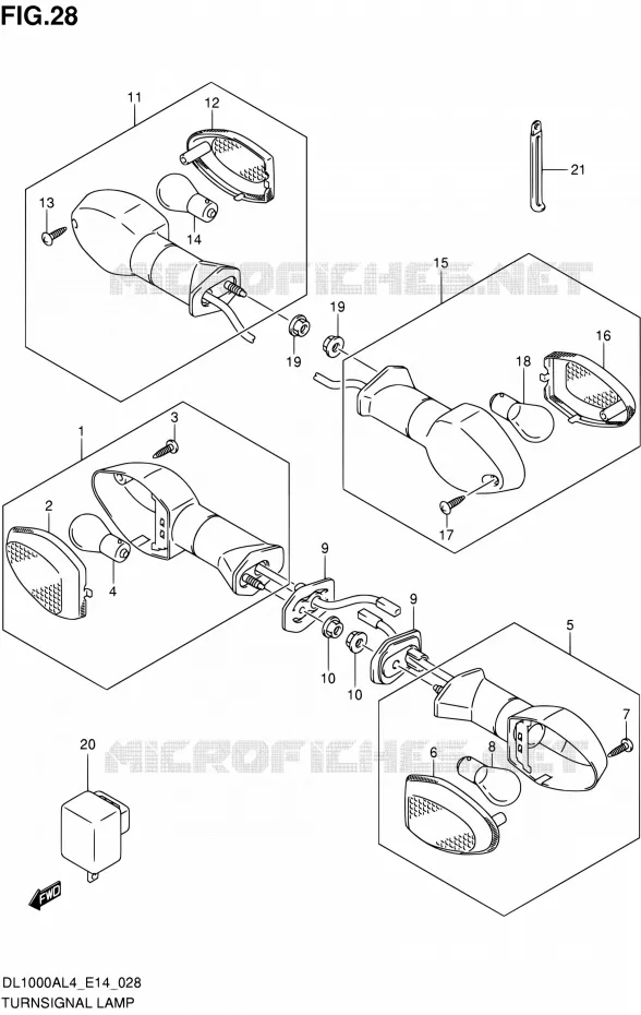 INDICATORS Suzuki MOTO 1000 V-STROM 2014  DL1000A L4 (E14)