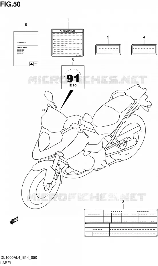 LABEL Suzuki MOTO 1000 V-STROM 2014  DL1000A L4 (E14)