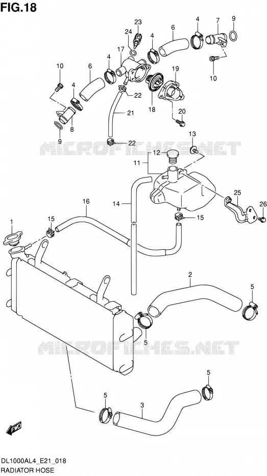RADIATOR HOSE Suzuki MOTO 1000 V-STROM 2014  DL1000A L4 (E21)