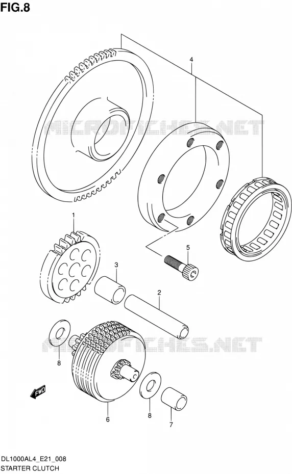 STARTER MOTOR CLUTCH Suzuki MOTO 1000 V-STROM 2014  DL1000A L4 (E21)