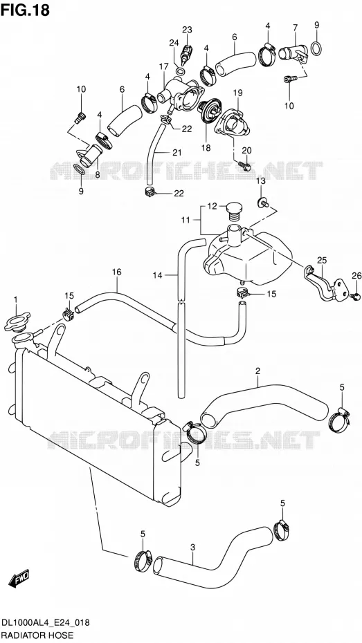 RADIATOR HOSE Suzuki MOTO 1000 V-STROM 2014  DL1000A L4 (E24)