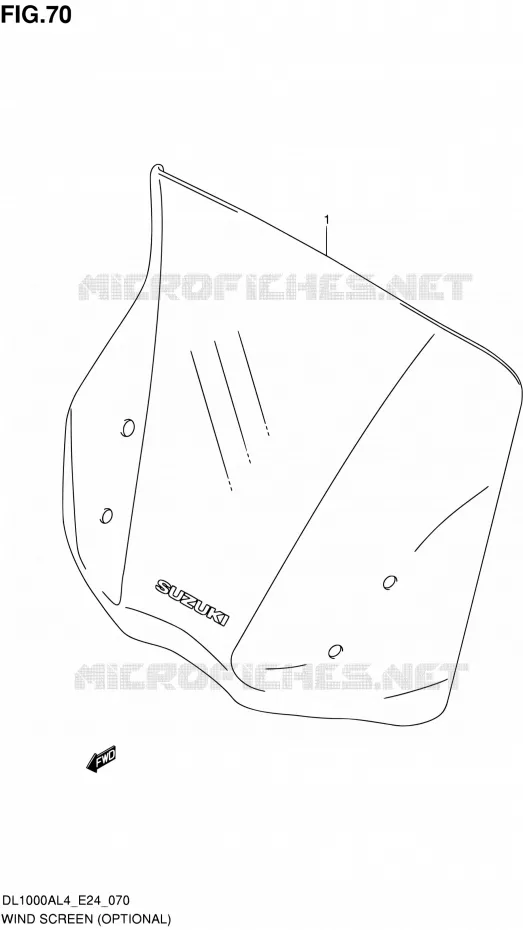 WINDSCREEN (OPTIONAL) Suzuki MOTO 1000 V-STROM 2014  DL1000A L4 (E24)