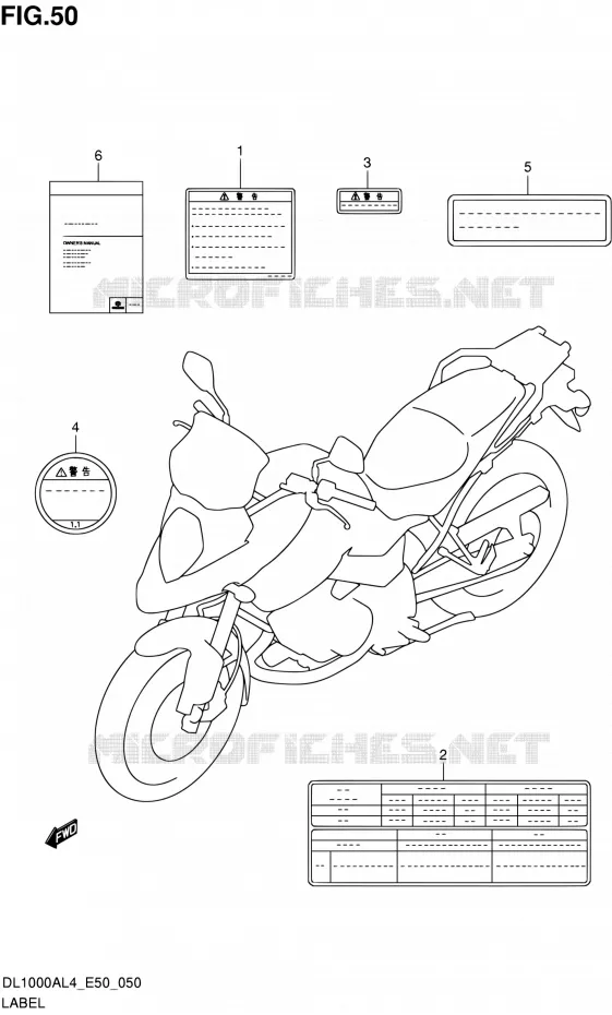 LABEL Suzuki MOTO 1000 V-STROM 2014  DL1000A L4 (E50)