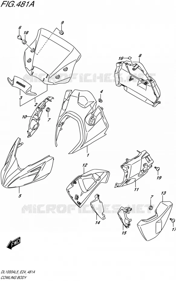 FAIRING - LABELS Suzuki MOTO 1000 V-STROM 2015  DL1000A L5 (E24)