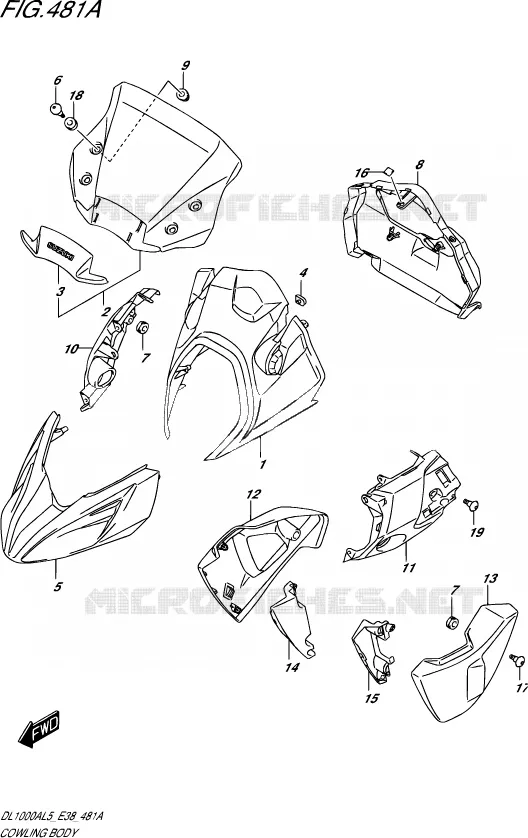 FAIRING - LABELS Suzuki MOTO 1000 V-STROM 2015  DL1000A L5 (E38)