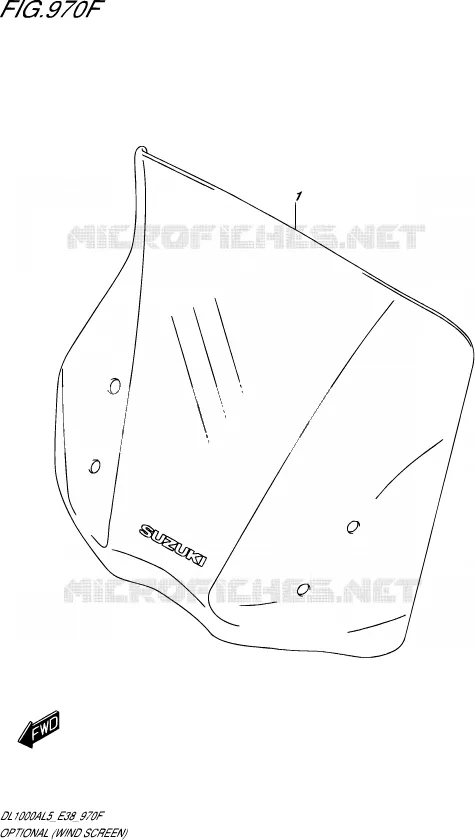 OPTIONS (WIND SCREEN) Suzuki MOTO 1000 V-STROM 2015  DL1000A L5 (E38)