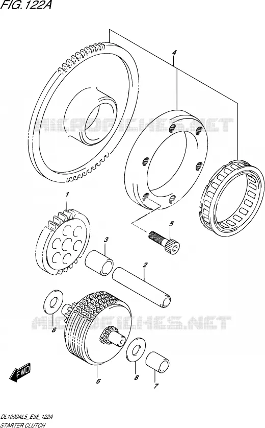 STARTER MOTOR CLUTCH Suzuki MOTO 1000 V-STROM 2015  DL1000A L5 (E38)