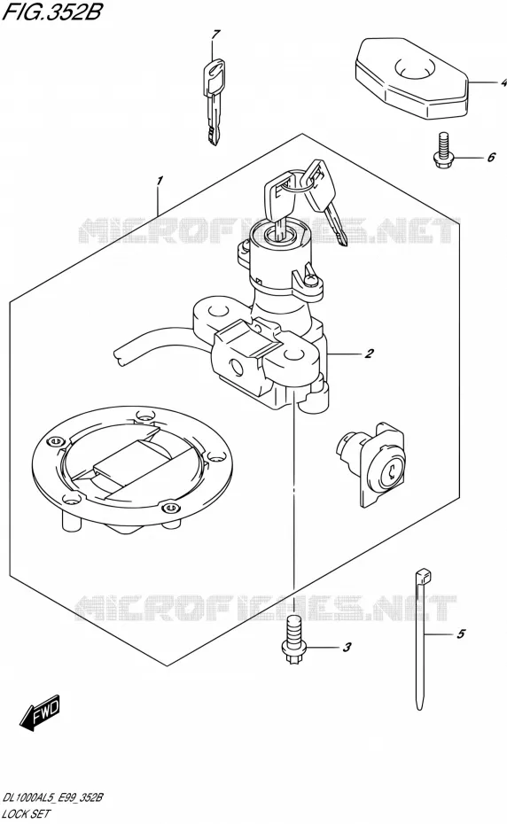 LOCK SET Suzuki MOTO 1000 V-STROM 2015  DL1000A L5 (E99)