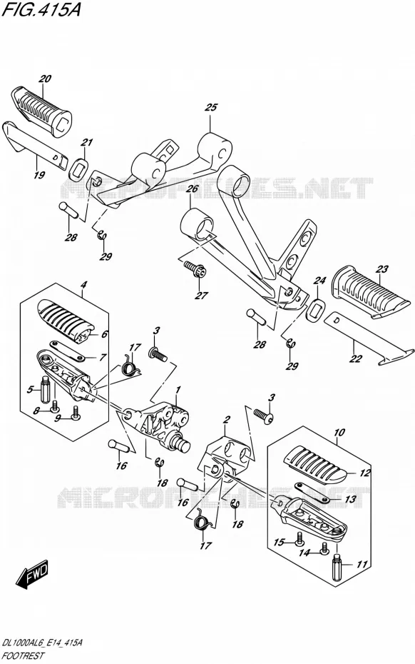 FOOTREST Suzuki MOTO 1000 V-STROM 2016  DL1000A L6 (E14)