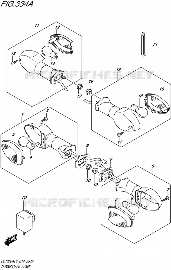 INDICATORS Suzuki MOTO 1000 V-STROM 2016  DL1000A L6 (E14)
