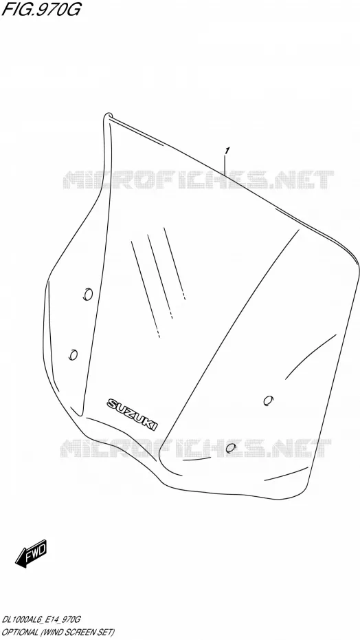 OPTIONS (WIND SCREEN SET) Suzuki MOTO 1000 V-STROM 2016  DL1000A L6 (E14)