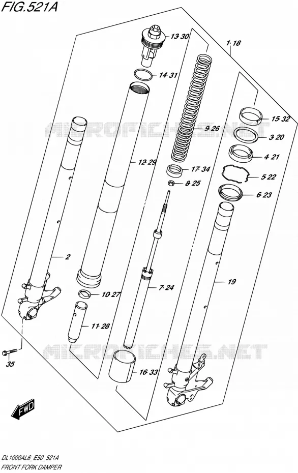 FRONT FORK Suzuki MOTO 1000 V-STROM 2016  DL1000A L6 (E50)