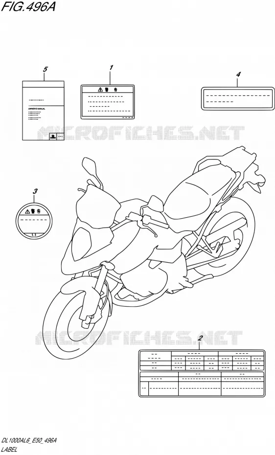 LABEL Suzuki MOTO 1000 V-STROM 2016  DL1000A L6 (E50)
