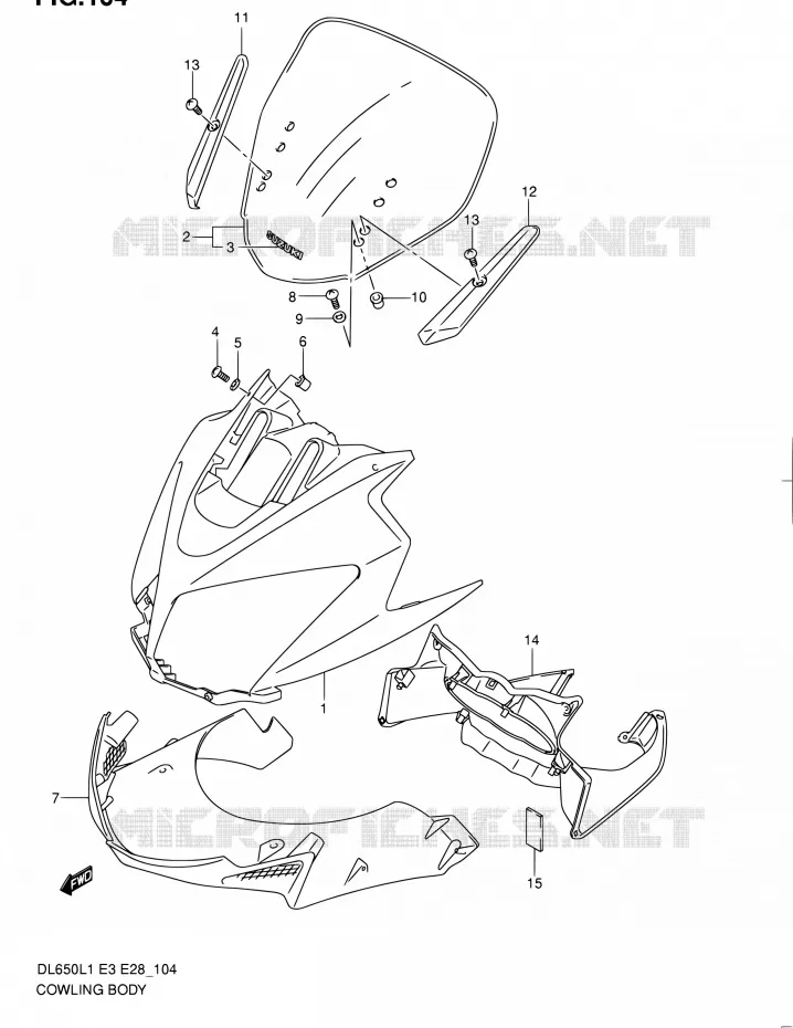 FAIRING - LABELS Suzuki MOTO 650 V-STROM 2011  DL650A L1 (E03,E28,E33)