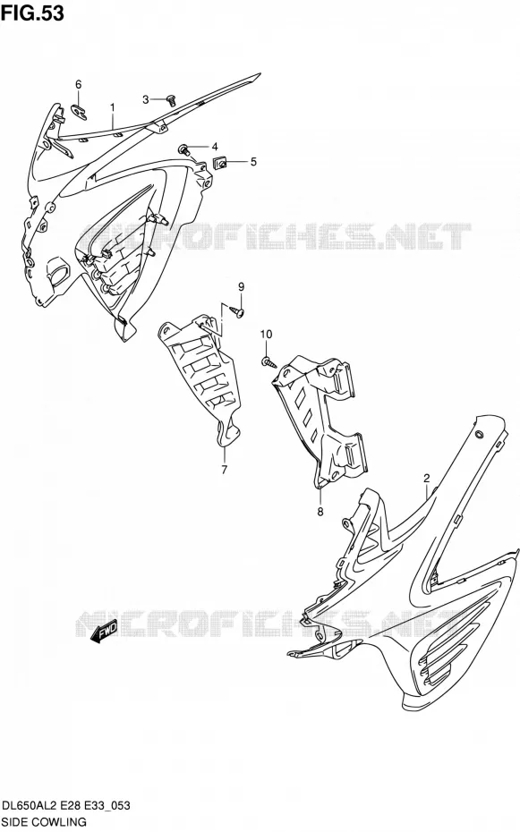 SIDE FAIRING Suzuki MOTO 650 V-STROM 2012  DL650A L2 (E03,E28,E33)