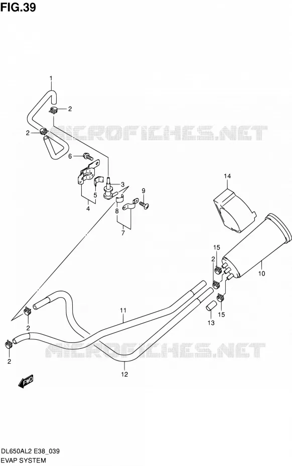 FUEL EVAP SYSTEM Suzuki MOTO 650 V-STROM 2012  DL650A L2 (E38)