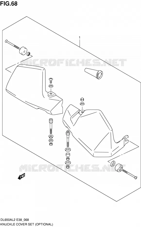 KNUCKLE COVERS (OPTIONAL) Suzuki MOTO 650 V-STROM 2012  DL650A L2 (E38)