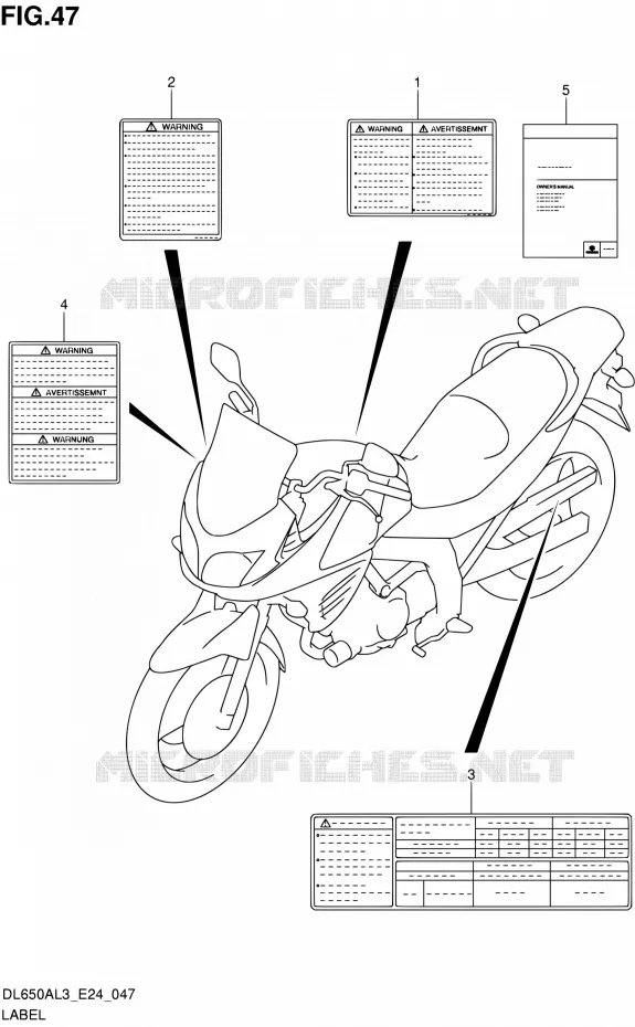 LABEL Suzuki MOTO 650 V-STROM 2013  DL650A L3 (E24)