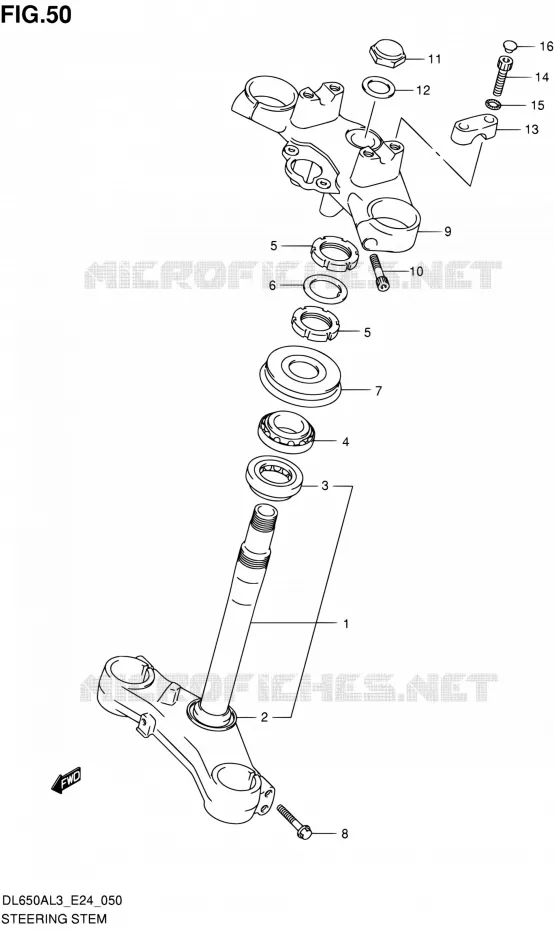 STEERING COLUMN Suzuki MOTO 650 V-STROM 2013  DL650A L3 (E24)