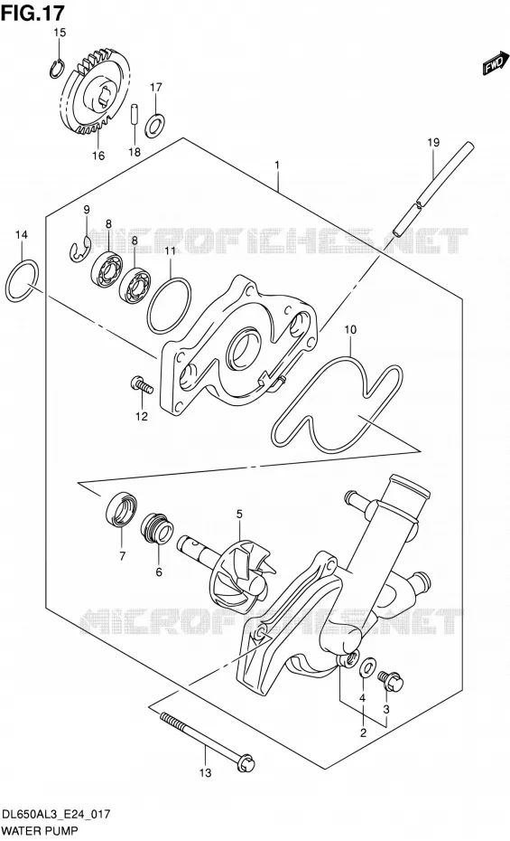 WATER PUMP Suzuki MOTO 650 V-STROM 2013  DL650A L3 (E24)