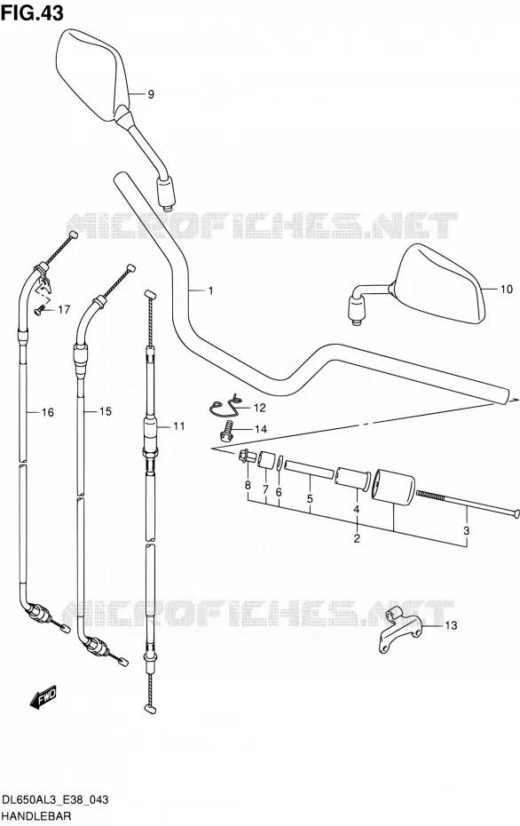 HANDLEBAR Suzuki MOTO 650 V-STROM 2013  DL650A L3 (E38)