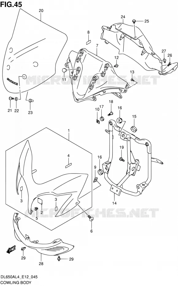 FAIRING - LABELS Suzuki MOTO 650 V-STROM 2014  DL650A L4 (E12)