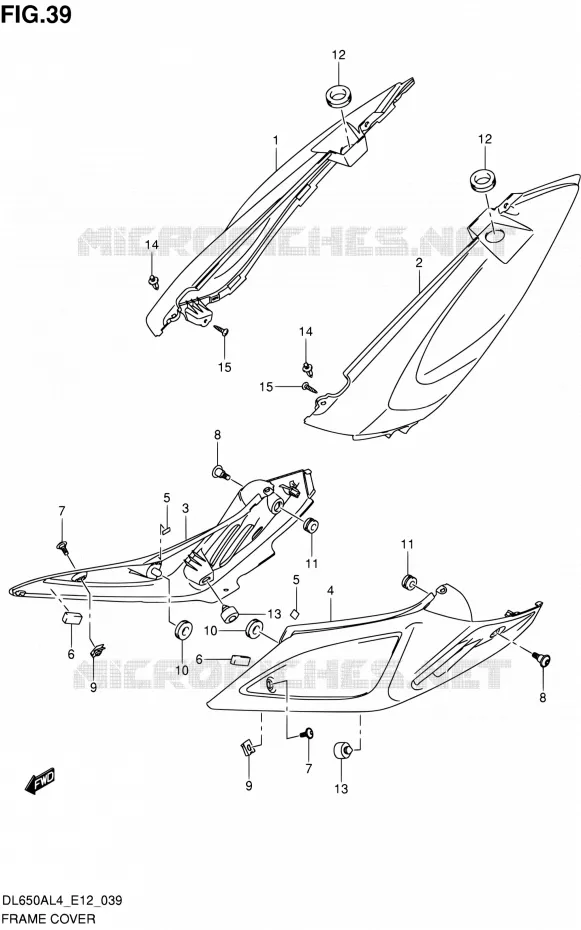 REAR FAIRING Suzuki MOTO 650 V-STROM 2014  DL650A L4 (E12)