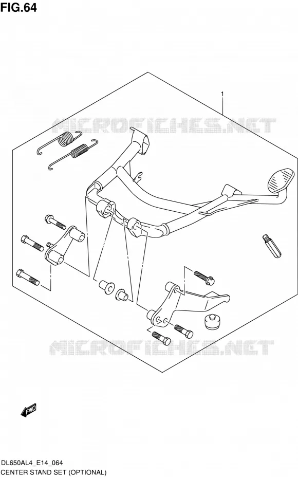 CENTER STAND SET (OPTIONAL) Suzuki MOTO 650 V-STROM 2014  DL650A L4 (E14)