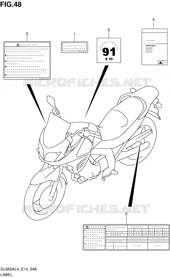 LABEL Suzuki MOTO 650 V-STROM 2014  DL650A L4 (E14)