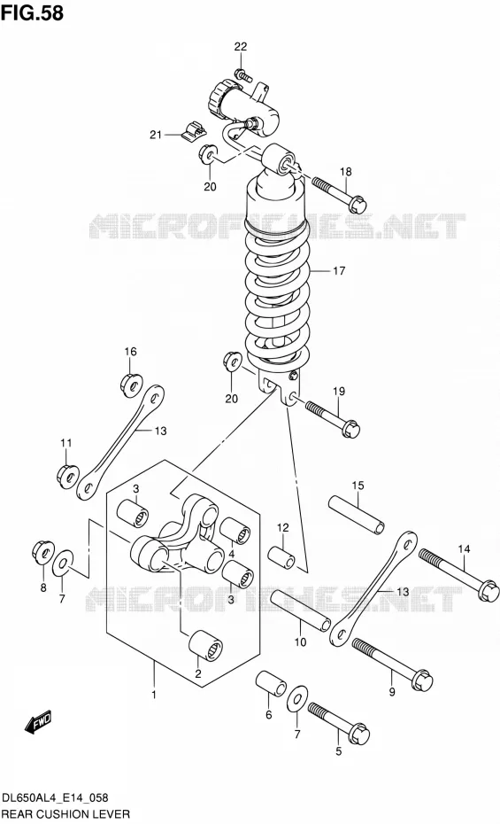 SHOCK ABSORBER LINKAGE Suzuki MOTO 650 V-STROM 2014  DL650A L4 (E14)