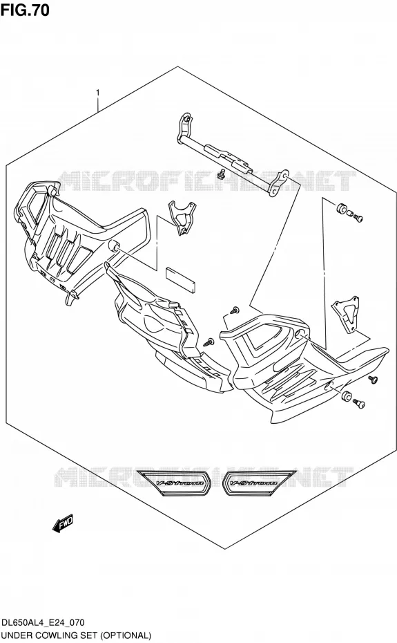 UNDER COWLING SET (OPTIONAL) Suzuki MOTO 650 V-STROM 2014  DL650A L4 (E24)