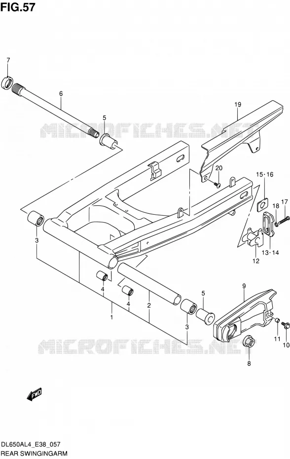 SWINGARM Suzuki MOTO 650 V-STROM 2014  DL650A L4 (E38)