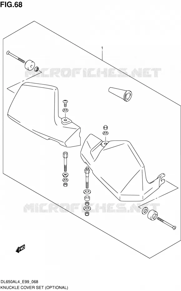 KNUCKLE COVERS (OPTIONAL) Suzuki MOTO 650 V-STROM 2014  DL650A L4 (E99)