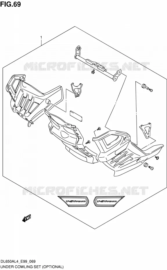 UNDER COWLING SET (OPTIONAL) Suzuki MOTO 650 V-STROM 2015  DL650A L4 (E99)