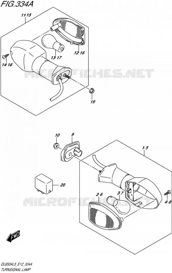 INDICATORS Suzuki MOTO 650 V-STROM 2015  DL650A L5 (E12)