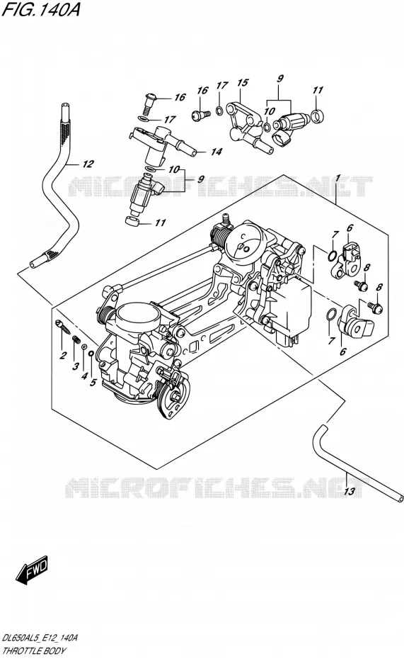 THROTTLE BODY Suzuki MOTO 650 V-STROM 2015  DL650A L5 (E12)