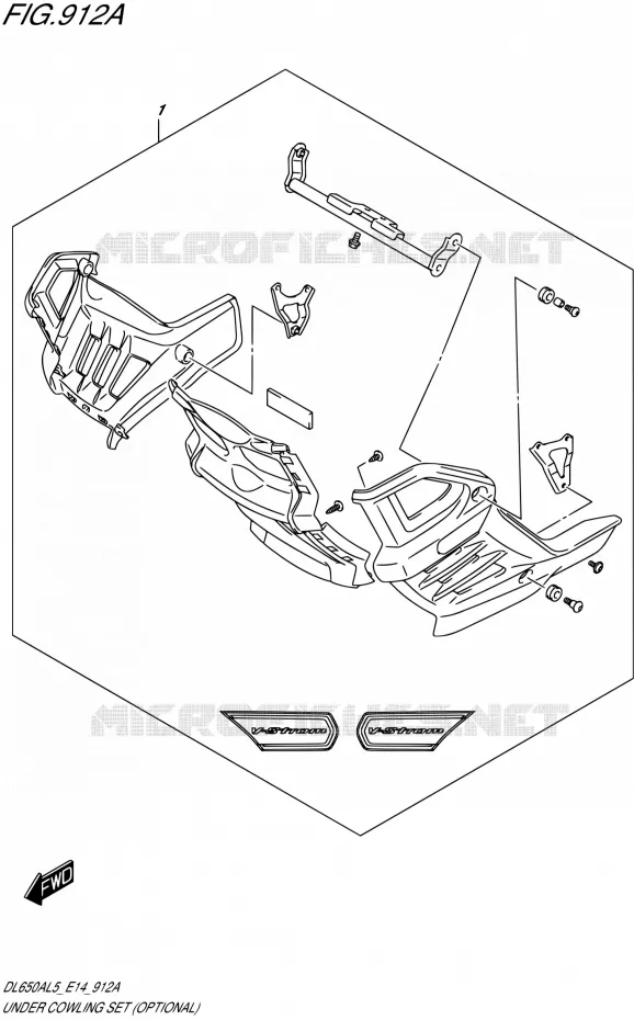UNDER COWLING SET (OPTIONAL) Suzuki MOTO 650 V-STROM 2015  DL650A L5 (E14)