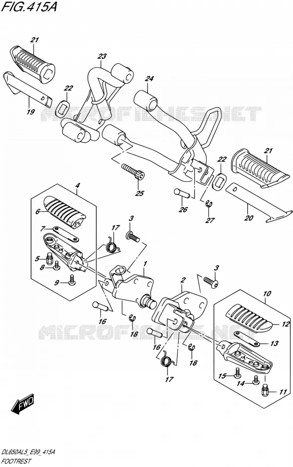 FOOTREST Suzuki MOTO 650 V-STROM 2015  DL650A L5 (E99)