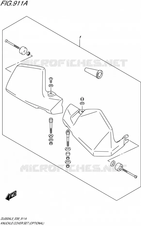KNUCKLE COVERS (OPTIONAL) Suzuki MOTO 650 V-STROM 2015  DL650A L5 (E99)