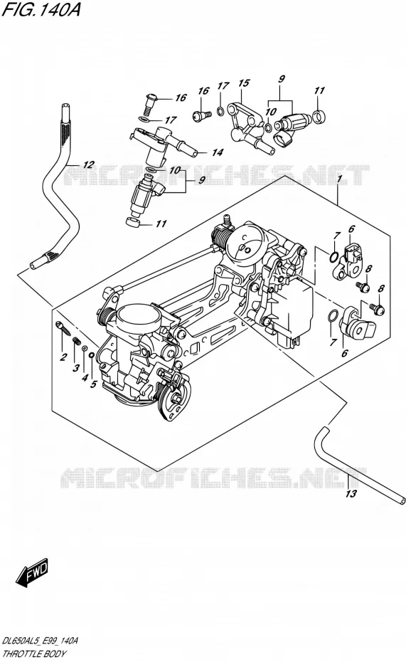 THROTTLE BODY Suzuki MOTO 650 V-STROM 2015  DL650A L5 (E99)