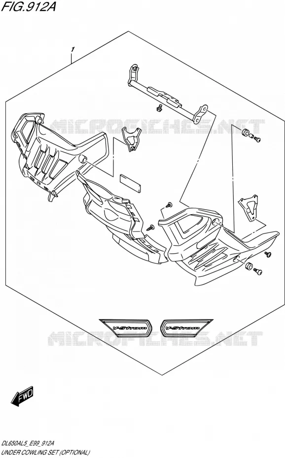 UNDER COWLING SET (OPTIONAL) Suzuki MOTO 650 V-STROM 2015  DL650A L5 (E99)
