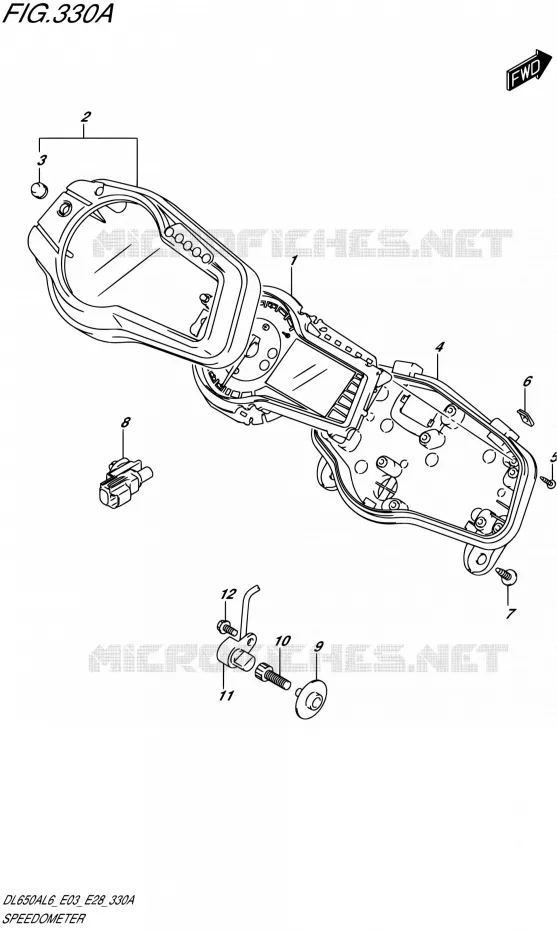 SPEEDOMETER (DL650AL6 E28) Suzuki MOTO 650 V-STROM 2016  DL650A L6 (E03,E28)