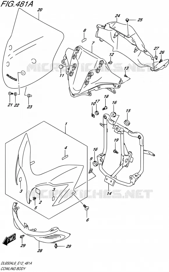 FAIRING - LABELS Suzuki MOTO 650 V-STROM 2016  DL650A L6 (E12)