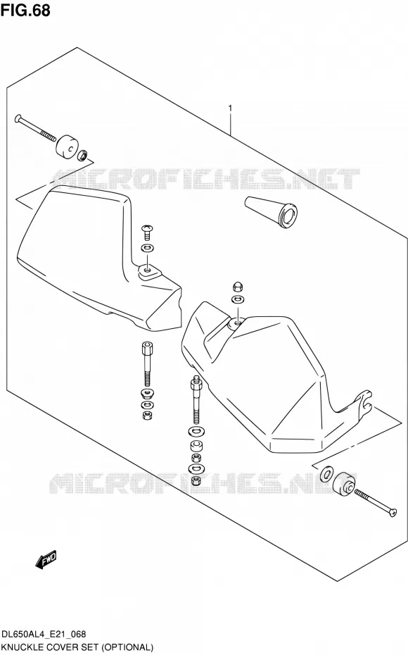 KNUCKLE COVERS (OPTIONAL) Suzuki MOTO 650 V-STROM 2014  DL650AUE L4 (E21)