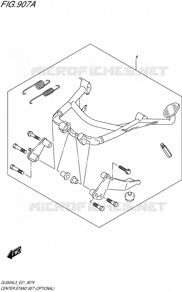 CENTER STAND SET (OPTIONAL) Suzuki MOTO 650 V-STROM 2015  DL650AUE L5 (E21)
