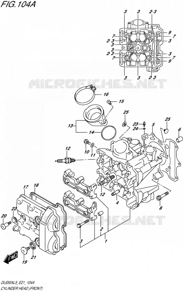 CYLINDER HEAD (AVT) Suzuki MOTO 650 V-STROM 2015  DL650AUE L5 (E21)