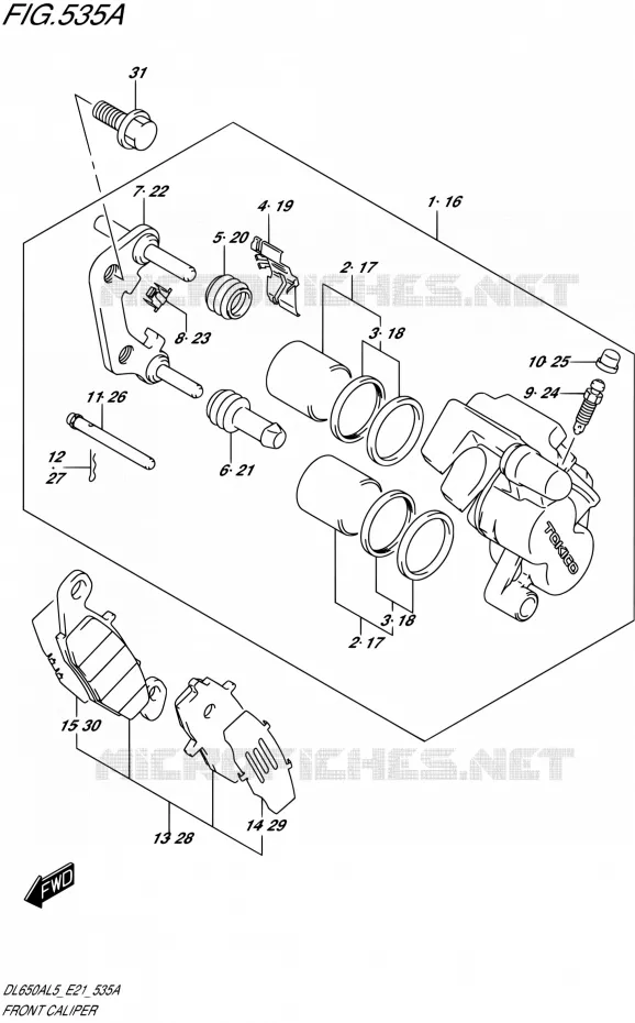 FRONT CALIPER Suzuki MOTO 650 V-STROM 2015  DL650AUE L5 (E21)