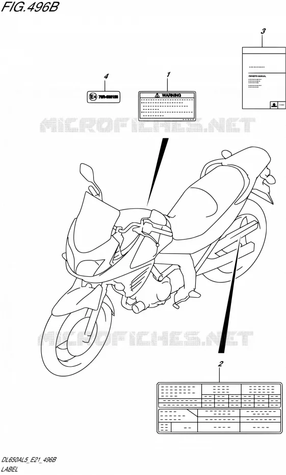 LABEL (DL650AUEL5 E21) Suzuki MOTO 650 V-STROM 2015  DL650AUE L5 (E21)