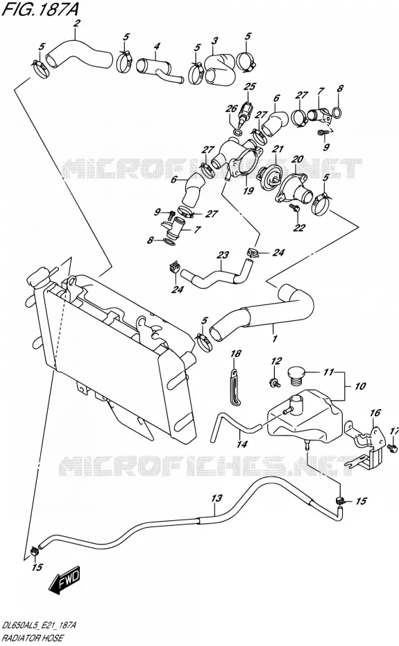 RADIATOR HOSE Suzuki MOTO 650 V-STROM 2015  DL650AUE L5 (E21)